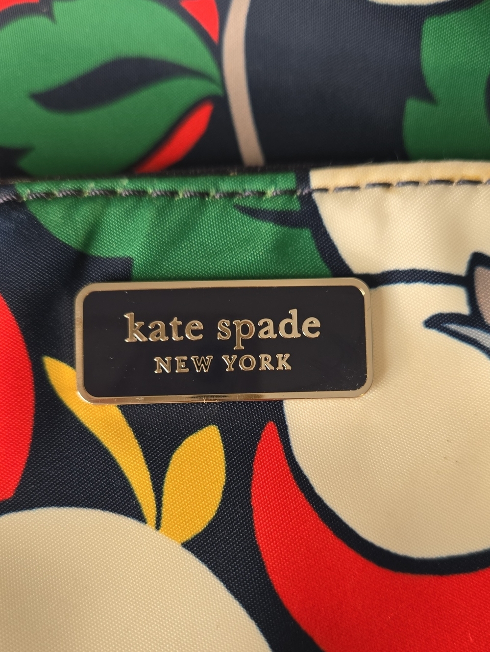 Kate Spade Floral Mini Backpack in Navy, White, Red & Green - Picture 15 of 16